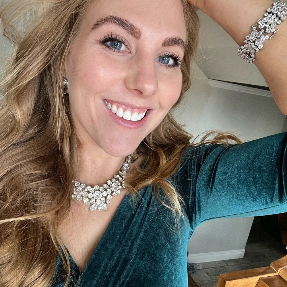 Betsey Johnson Dark Teal Velvet Midi Dress - Picture 6 of 6